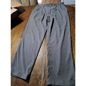 36x32 John Henry Grey Brown Pleated Front Leg Cuffed Hem Casual Dress Pants